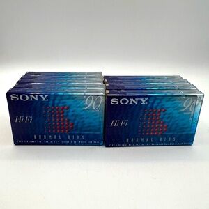 NEW SEALED (9 Pack) Sony 90 Minute Blank Cassette Tape Hi-Fi Normal Bias Type 1